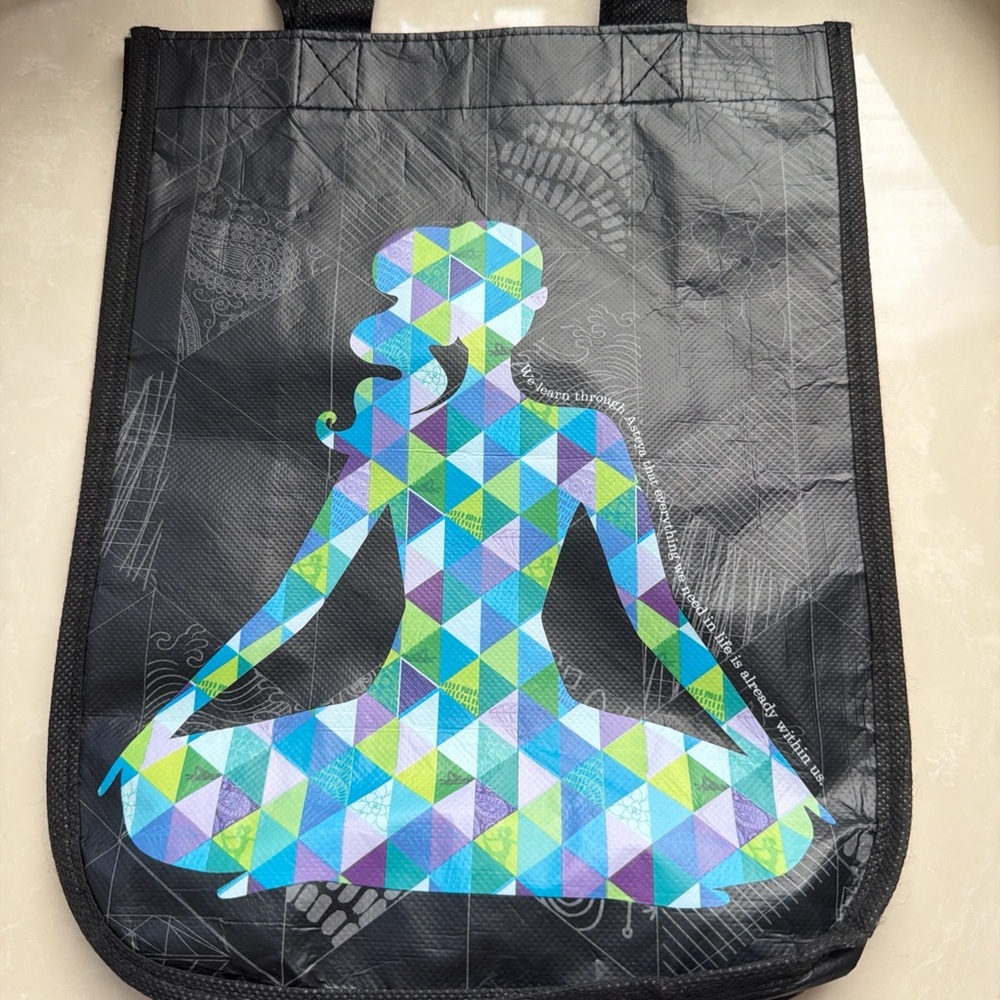 Geometric Yoga Tote Bag - Black and Multicolor